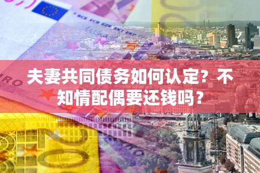 北京夫妻共同债务如何认定？不知情配偶要还钱吗？